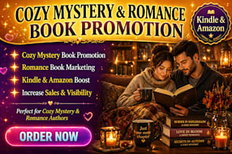 do cozy mystery book promotion, romance book marketing, KDP promotion, booktok