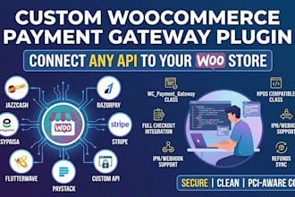 develop a custom woocommerce payment gateway plugin for any API