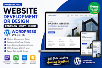 do website development or design redesign copy clone wordpress website