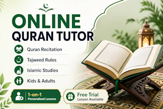 teach you quran with tajweed and basic islamic studies