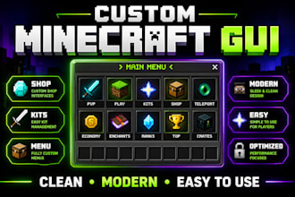 design custom minecraft server gui, menus, and plugin interfaces