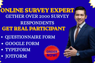 gather real online survey respondents to fill online survey forms, typeform