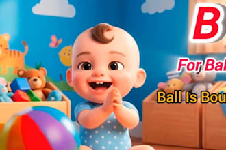 create kids learning videos with animation, abc, phonics and nursery rhyme