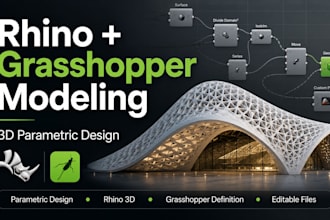 make 3d parametric design 3d modelling in grasshopper and rhino