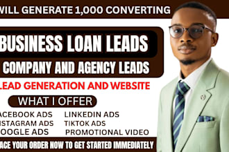 business loan leads, business funding leads, finance leads, facebook ads
