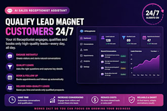 develop ai sales receptionist assistant that qualify lead magnet customers 247