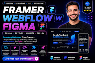 design framer website, webflow website, figma to framer, figma to webflow expert