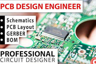 design pcb layout with schematic, footprints, bom, gerber files, docs files