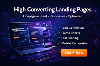 build onepage io landing page website fast one page responsive converting design