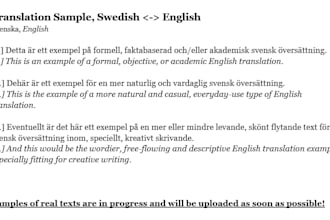 translate english to swedish and swedish to english manually