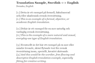 translate english to swedish and swedish to english manually