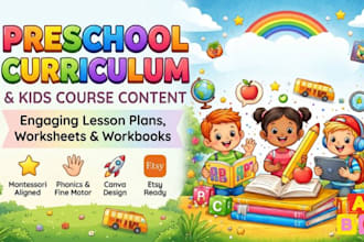 design preschool curriculum, engaging kids lesson plans, and kids course content