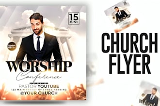design church flyer, event flyer, church poster and social media flyer