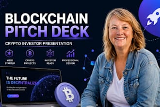 create blockchain pitch deck design, crypto investor presentation