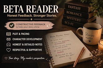 beta read your manuscript with detailed feedback on plot and pacing
