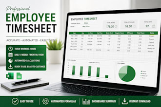 create automated employee timesheet, attendance tracker and excel dashboard