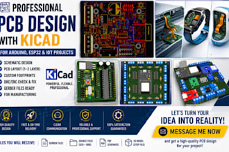 design professional kicad pcb for arduino esp32 with gerber
