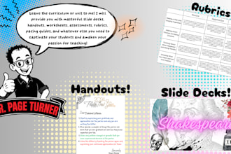 create a complete curriculum or unit for you