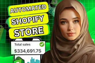create an automated shopify store or dropshipping store or shopify website