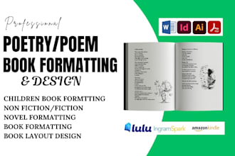 format poetry poem book, memoir self help,  amazon kdp upload, design book cover