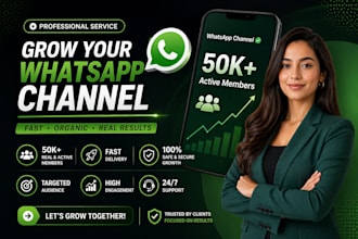 grow your whatsapp channel followers to 50k and boost your channel organically