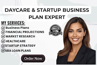 write daycare, preschool, kindergarten, babysitting business plan, startup, loan
