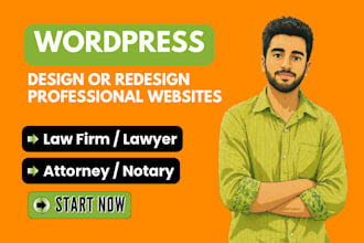 design a professional law firm website, lawyer attorney or notary website