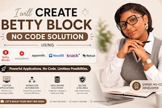 create betty block no code solution using outsystem appsmith nocodb knack retool