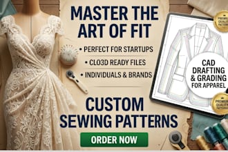 create custom sewing patterns and pattern drafting for clothing