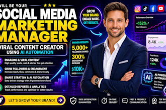 be your social media marketing manager viral content creator using ai automation