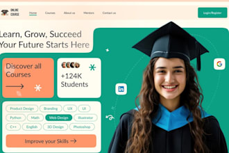 build lms educational website online course website education, elearning website