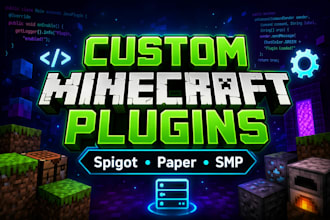 develop custom minecraft smp plugins for spigot paper and  bukkit
