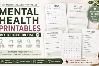 create etsy printable mental wellness products ready to sell
