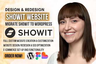 redesign wordpress website migrate showit, figma, lovable to wordpress website