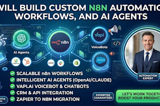 create n8n ai agent, vapi voice agent, and custom ai automation workflows