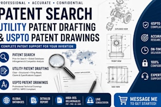 do patent search utility patent drafting and uspto patent drawings
