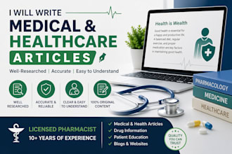 write professional medical and healthcare articles