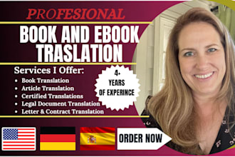 professionally translate from english to german and spanish