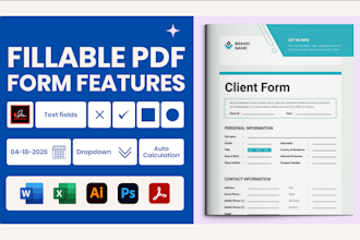 fillable pdf form design, create word, excel, pdf intake, google form