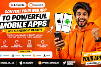 convert lovable or base44 to ios and android mobile app using capacitor cordova