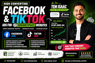 create high converting facebook and tiktok ads for squarespace websites