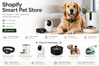 design shopify smart pet store, pet gadgets store, dog tech accessories store
