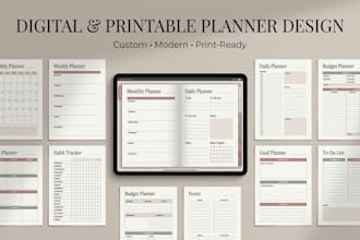 design minimalistic, digital, hyperlinked, and paper planner