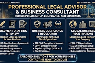 be your professional lawyer and legal advisor for contracts and consultations