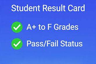 create python script for student result card with grades