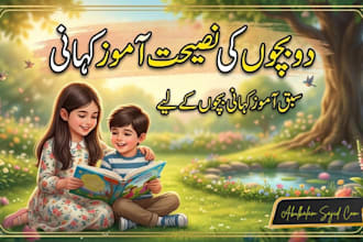 design kids youtube thumbnails for urdu stories