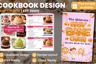 design cookbook cover and interior for amazon KDP