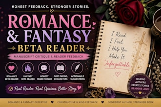 romance beta reader, beta reader fantasy beta reader critique manuscript romance