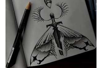 design custom tattoo sketch in dark style