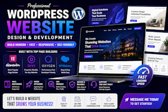 design wordpress website with elementor divi oxygen wpbakery page builder